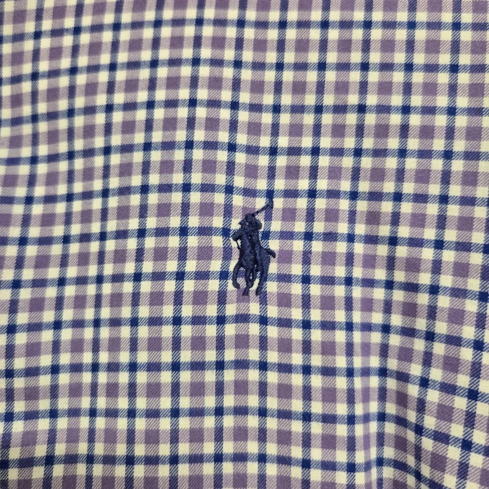 Polo Ralph Lauren Purple Gingham Check Long Sleeve Button Down Shirt Men's XL